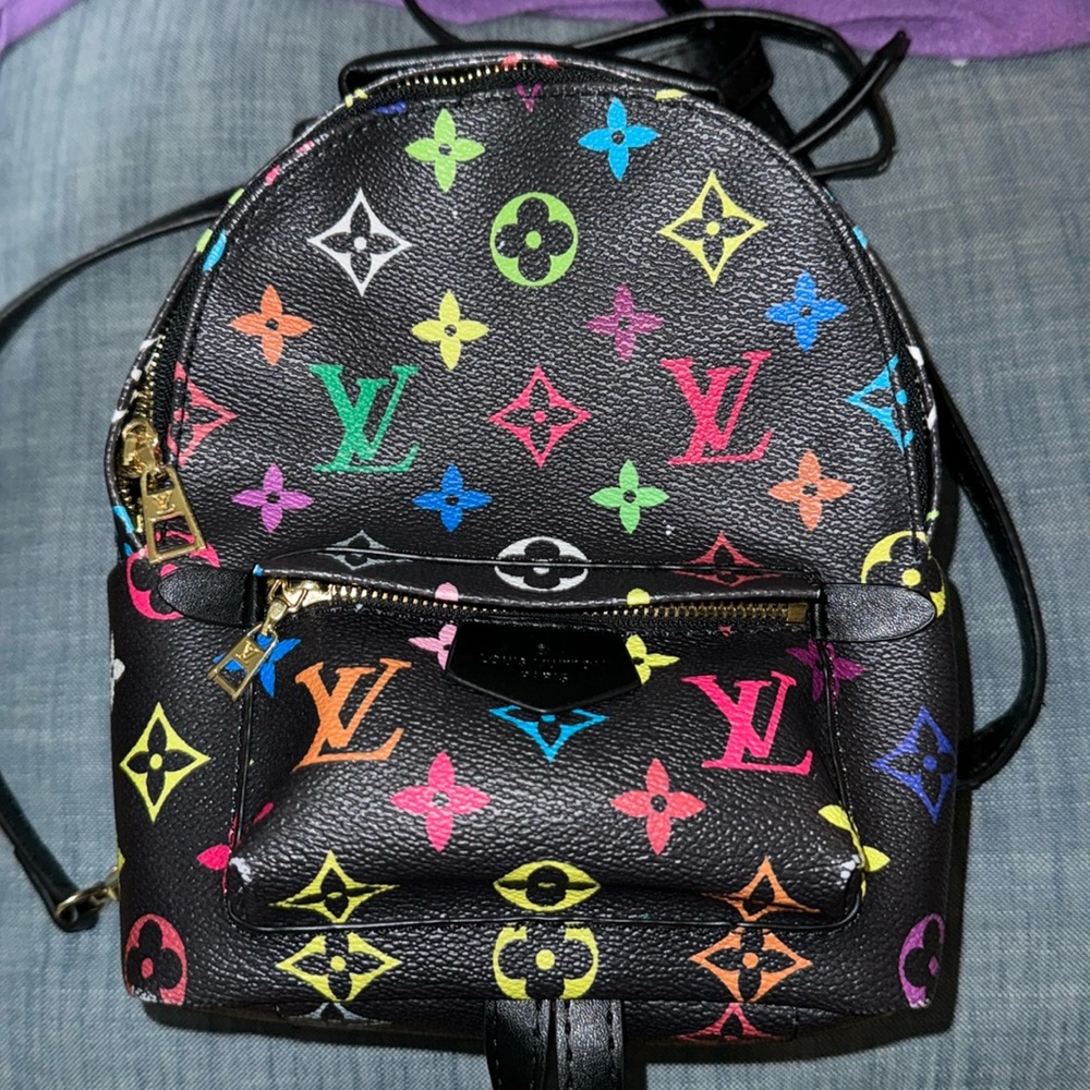 Women’s Mini Louis Vuitton Black/Multi Monogram Backpack